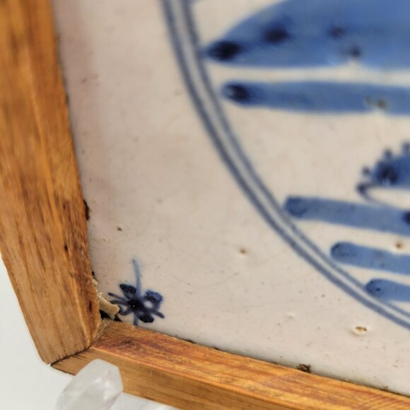 Antique Delft Tiles in Wood Frames 1800's Set of 2 - Picture 9 of 9